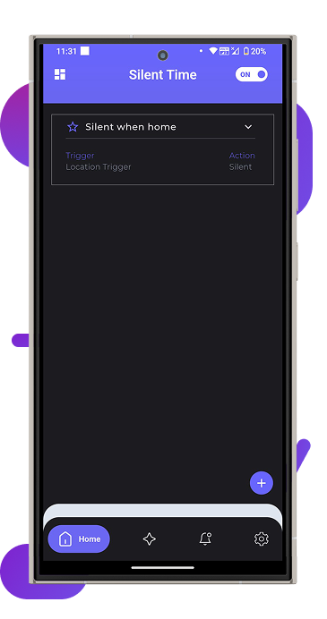 Notification screen showing location trigger